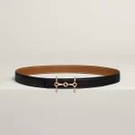 H Equestre belt buckle & Reversible leather strap 24 mm